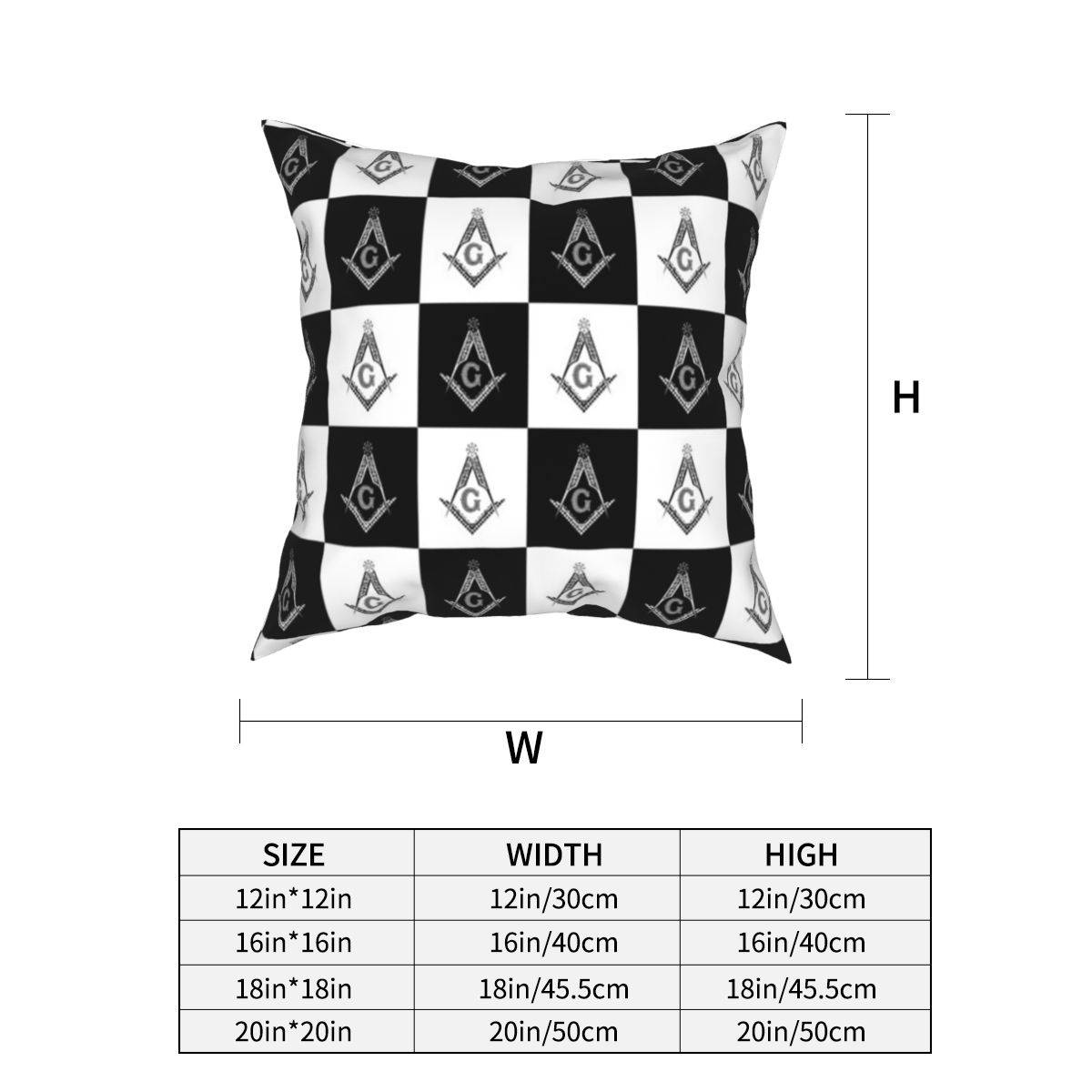 Master Mason Blue Lodge Pillowcase - Square and Compass G Pillow Cover - Bricks Masons