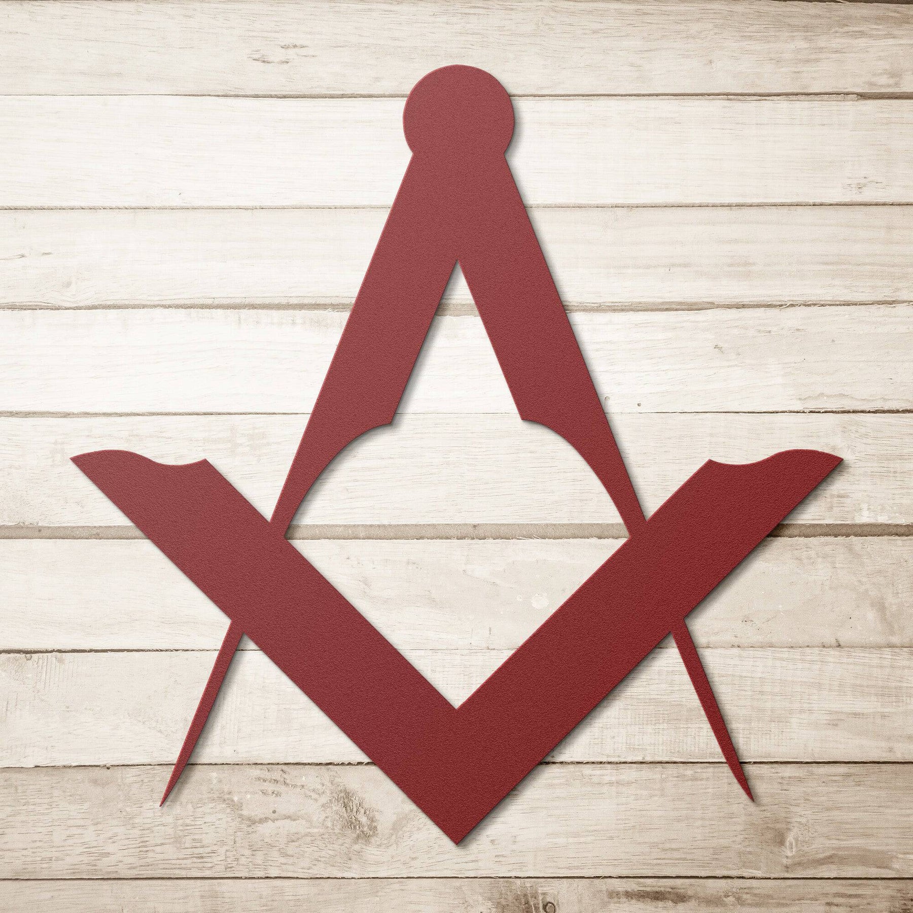 Master Mason Blue Lodge Wall Monogram - Square and Compass Die Cut Metal - Bricks Masons