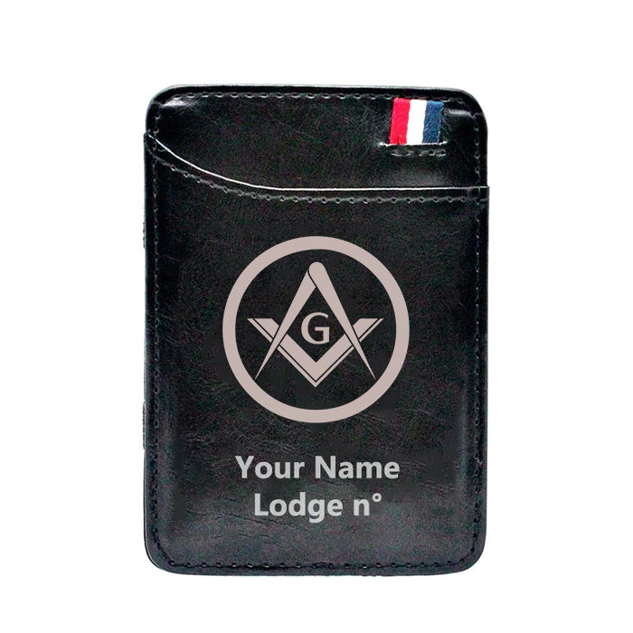 Master Mason Blue Lodge Wallet - Black & Brown - Bricks Masons
