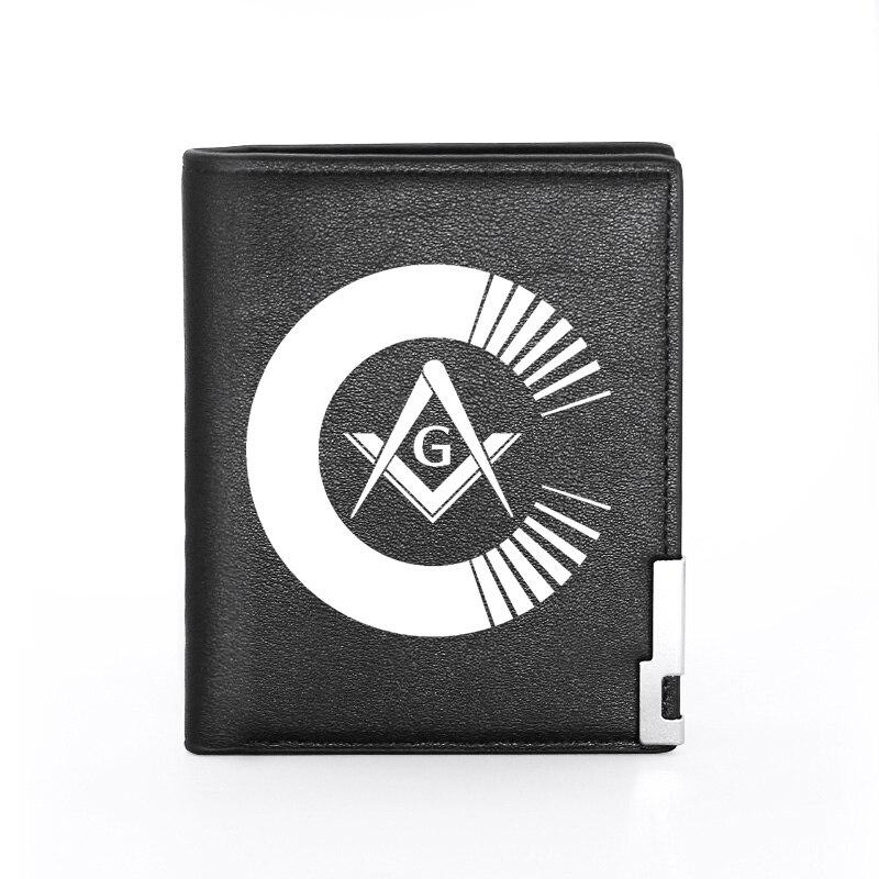 Master Mason Blue Lodge Wallet - With Credit Card Holder (Black/Brown) - Bricks Masons