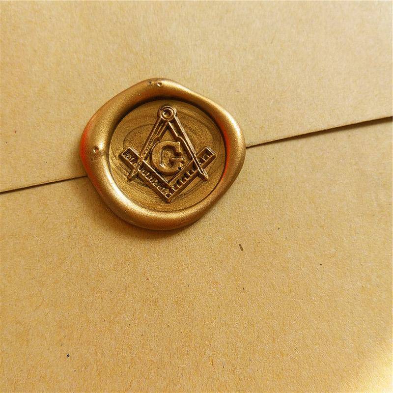 Master Mason Blue Lodge Wax Seal - Square Compass G Stamp - Bricks Masons