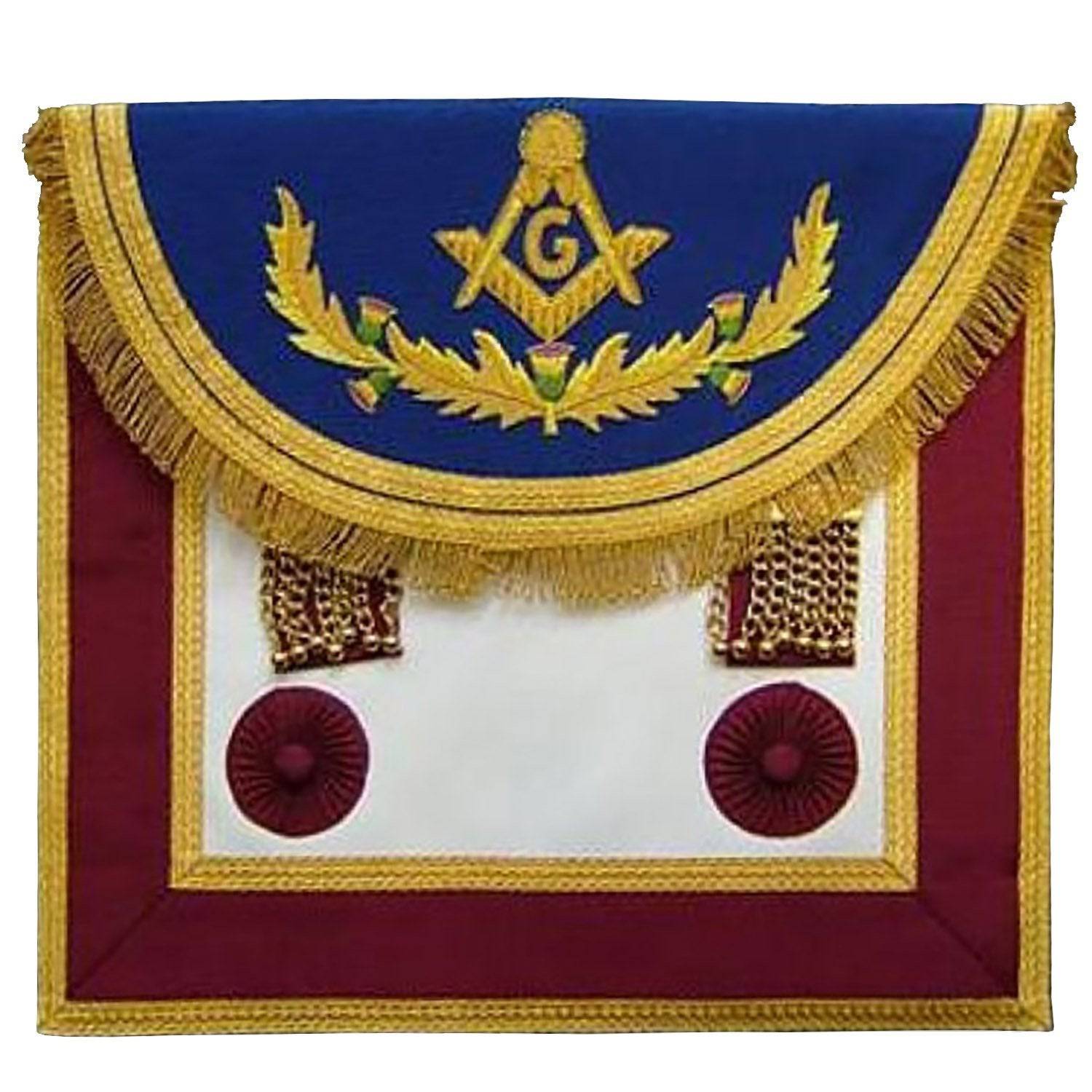 Master Mason Craft Scottish Regulation Apron - Blue & Brown - Bricks Masons