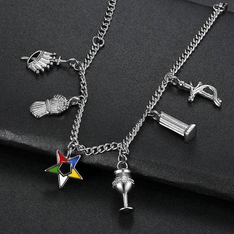 OES Bracelet - Stainless Steel Silver - Bricks Masons