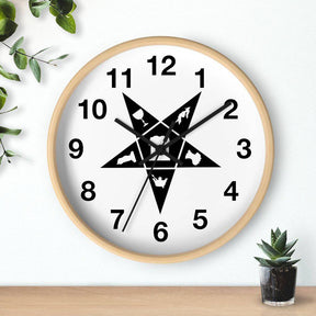 OES Clock - Wooden Frame - Bricks Masons
