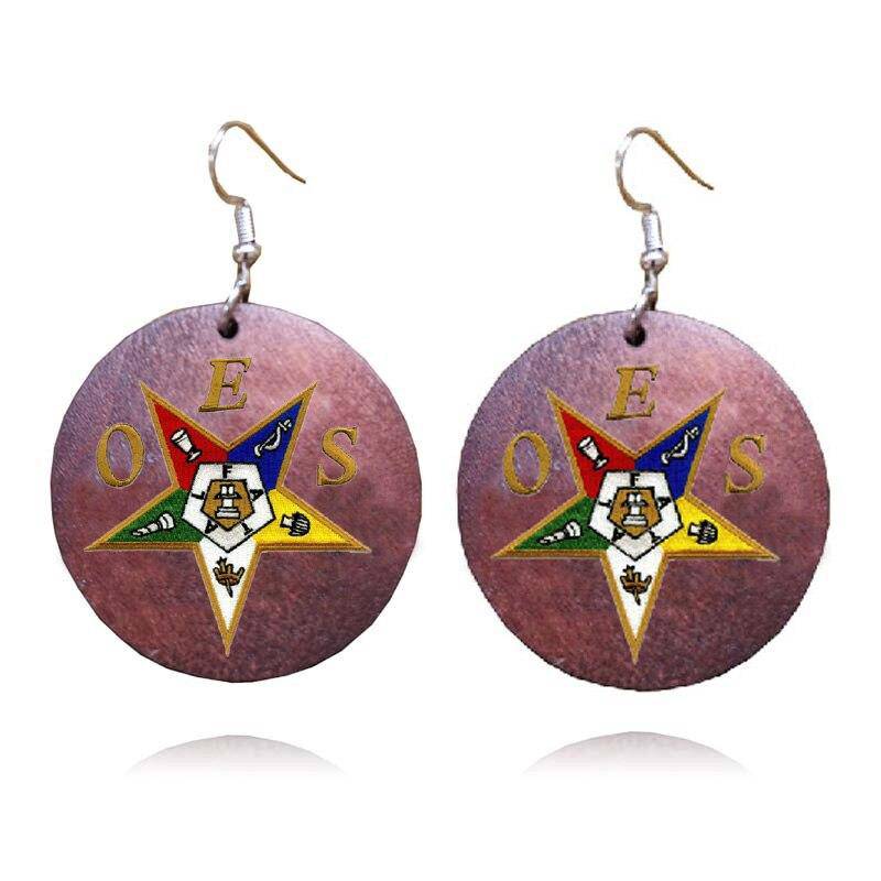 OES Earring - Wooden - Bricks Masons