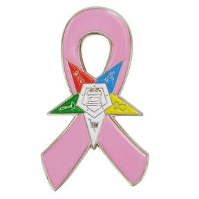 OES Lapel Pin - Breast Cancer Awareness - Bricks Masons