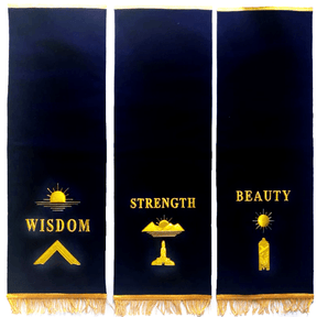 Officers Blue Lodge Pedestal Cover - Hand Embroidery - Bricks Masons