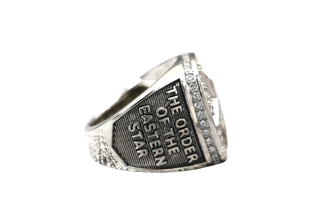 OES Ring  - Order Of The Eastern Star Sterling Silver - Bricks Masons