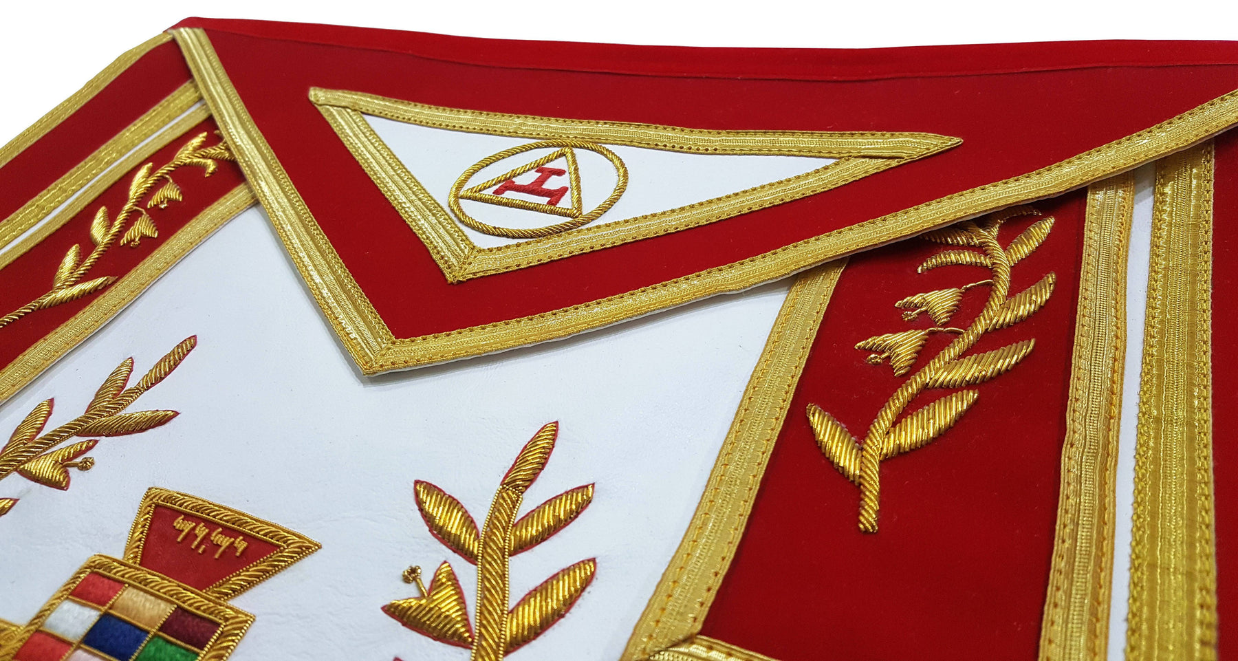 Past High Priest Royal Arch Chapter Apron - Red with Gold Braid - Bricks Masons