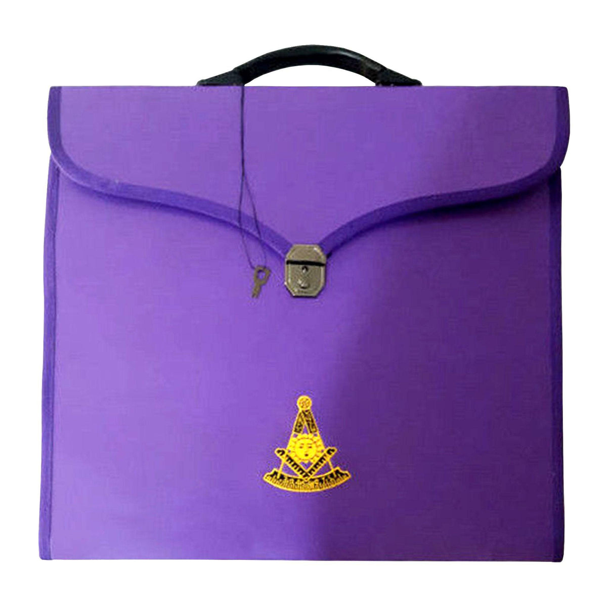 Past Master Blue Lodge Apron Case - Purple Leather Different Sizes MM, WM, Provincial - Bricks Masons