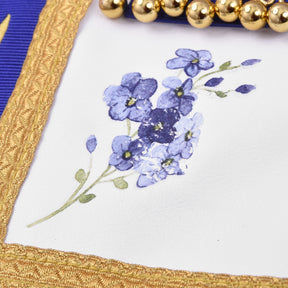 Past Master Blue Lodge California Regulation Apron - Gold Bullion With Golden Braid Fringe - Bricks Masons