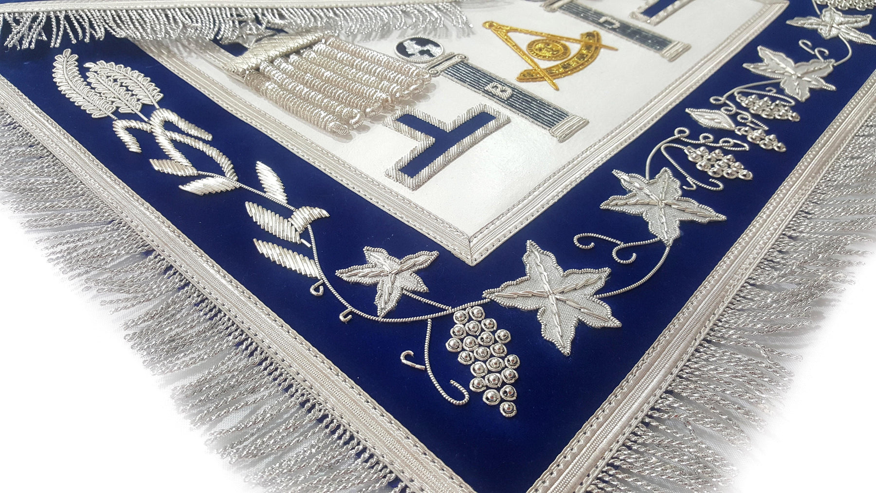 Past Master Blue Lodge Apron - Gold & Silver - Bricks Masons