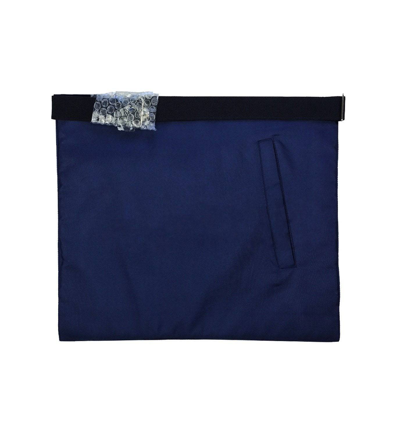 Past Master Blue Lodge Apron - Silver Bullion Hand Embroidered - Bricks Masons