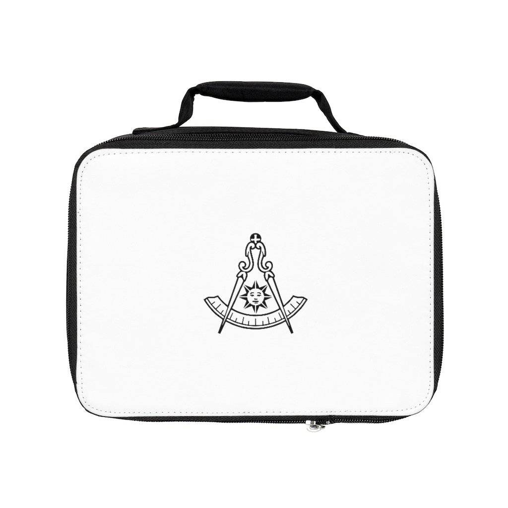 Past Master Blue Lodge Lunch Bag - White & Black - Bricks Masons