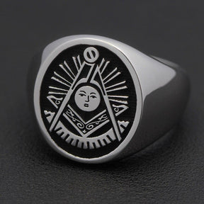 Past Master Blue Lodge Ring - Vintage Past Masters Mason Fraternity Sterling Silver - Bricks Masons