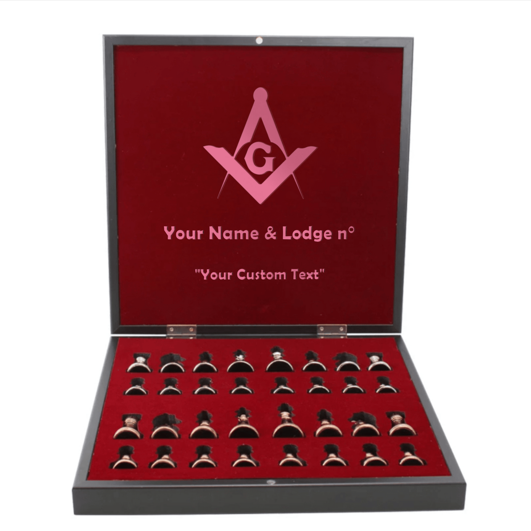 Personalized Marble Plated 20cm(7.87") Luxury Wood Chess Set - Bricks Masons