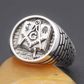 Master Mason Blue Lodge Ring - Bible Sterling Silver