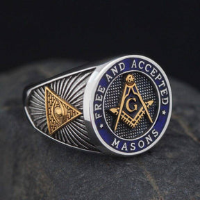 Master Mason Blue Lodge Ring - Free and Accepted Masons 925 Sterling Silver