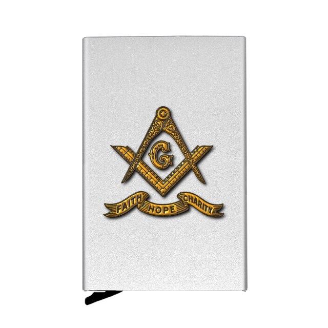 Master Mason Blue Lodge Wallet - Faith Hope Charity, Popup Credit Card