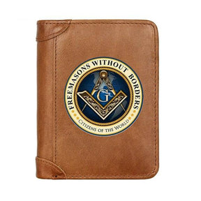 Master Mason Blue Lodge Wallet - Genuine Leather (Dark/Brown/Coffee)