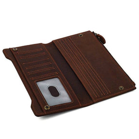 Knights Templar Commandery Wallet - Genuine Brown Leather Red Cross