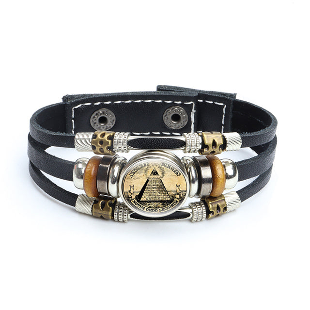 Master Mason Blue Lodge Bracelet - Handmade Braided Square and Compass G - Bricks Masons