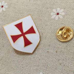 Knights Templar Commandery Lapel Pin - Red Cross White Shield