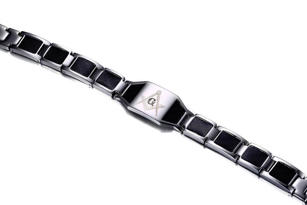 Master Mason Blue Lodge Bracelet - Silver Magnetic Stainless Steel