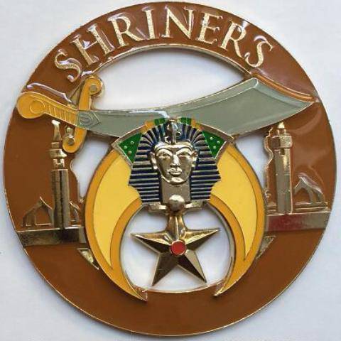 Shriners Car Emblem - Minarets Light Brown Medallion