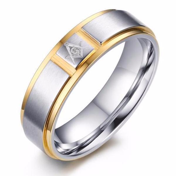 Master Mason Blue Lodge Ring - Cartier Gold Stainless Steel