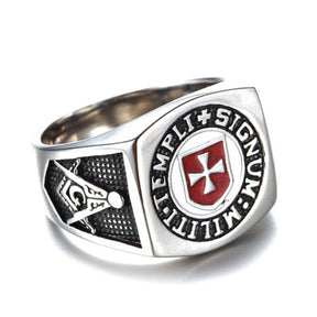 Knights Templar Commandery Ring - Stainless Steel Cross