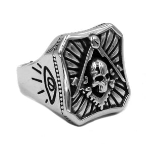 Widows Sons Ring - Square Compass Skull