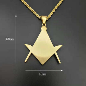 Master Mason Blue Lodge Necklace - Gold Stainless Steel