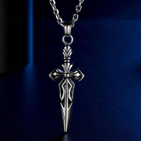 Knights Templar Commandery Necklace - Silver Titanium Steel