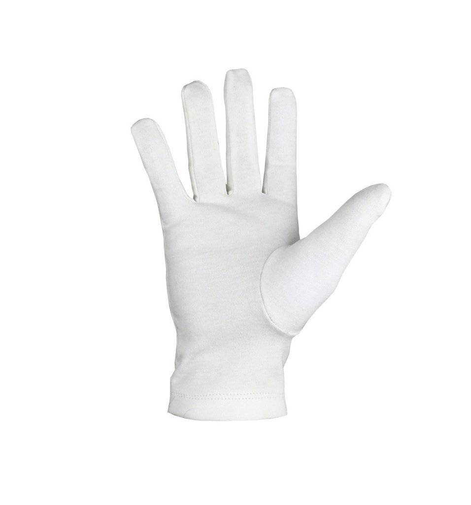 R.A.O.B. Gloves - White Cotton with Red, Blue & Green - Bricks Masons