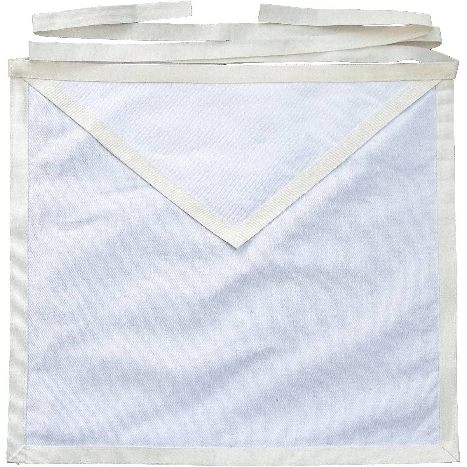 Entered Apprentice Blue Lodge Apron - All White Duck Cotton