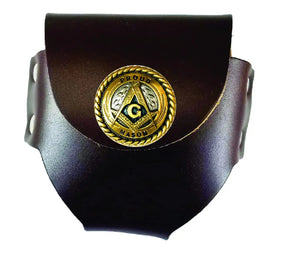 Master Mason Blue Lodge Snuff Can Holder - Proud Mason Genuine Leather - Bricks Masons
