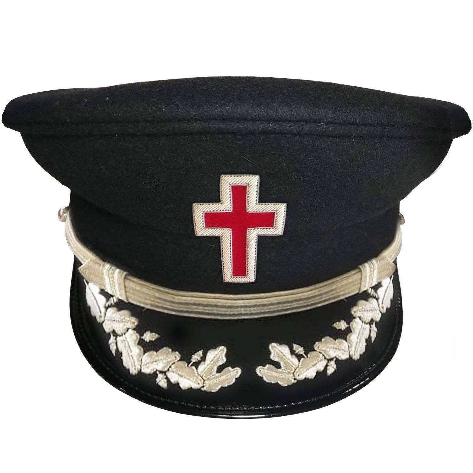 Sir Knight Knights Templar Fatigue Cap - Silver Vinework - Bricks Masons