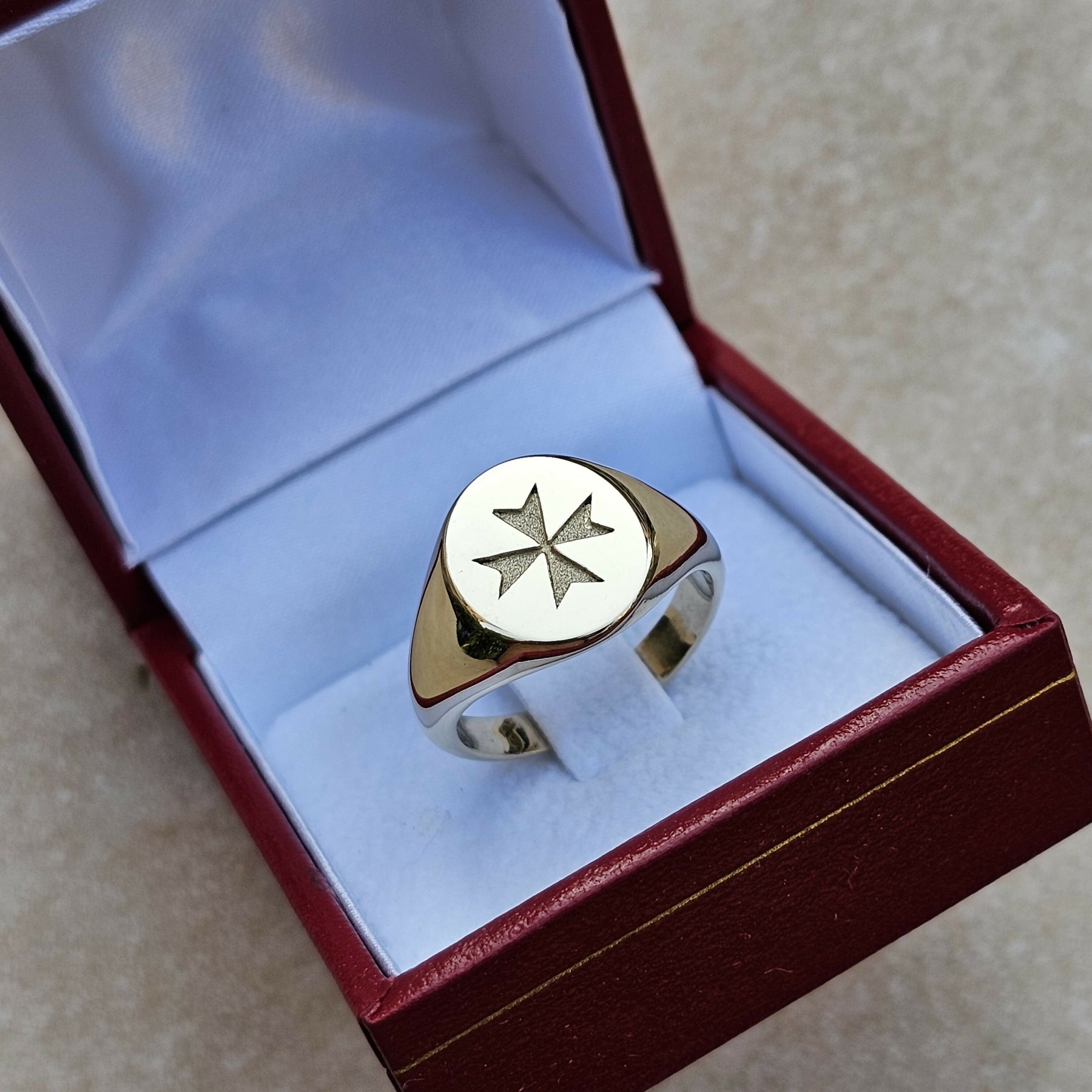 Order Of Malta Cross Ring - 9K Gold Amalfi Cross