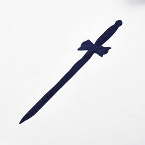 Tyler Blue Lodge Officer Apron - Kenton Lodge Navy Velvet With Silver Embroidery Thread - Bricks Masons