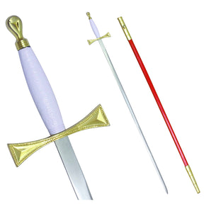 Universal Sword - White Gold Hilt and Red Scabbard - Bricks Masons