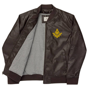 Widows Sons Jacket - Leather Golden Embroidery - Bricks Masons