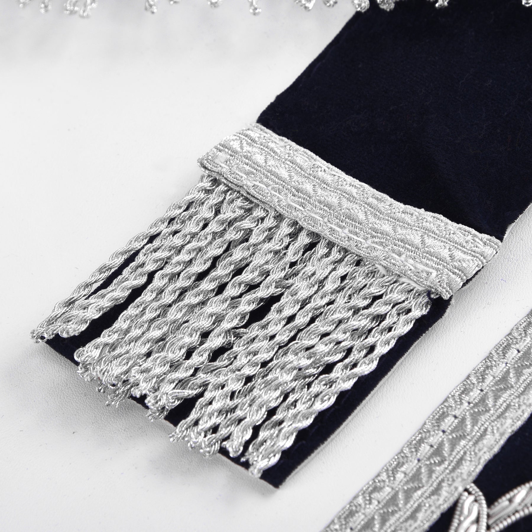 Worshipful Master Blue Lodge Officer Apron - Blue With Silver Fringe - Bricks Masons