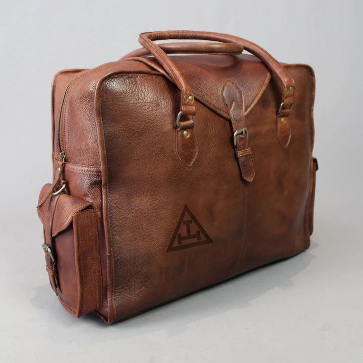 Royal Arch Chapter Travel Bag - Genuine Brown Leather - Bricks Masons