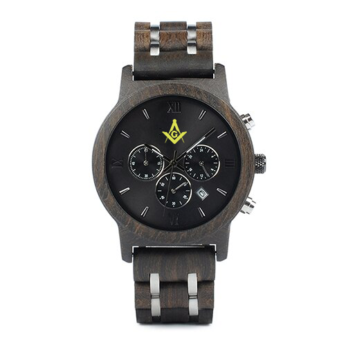 Master Mason Blue Lodge Wristwatch - Various Wood Colors - Bricks Masons