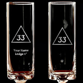 33rd Degree Scottish Rite Champagne Flute - 2 Pieces Set - Bricks Masons