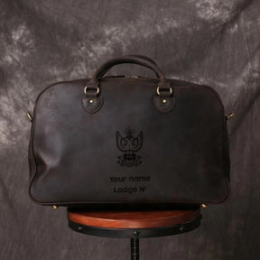 33rd Degree Scottish Rite Travel Bag - Wings Up (Dark Brown/Camel) - Bricks Masons
