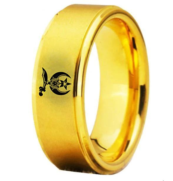 Shriners Ring - Gold Tungsten - Bricks Masons