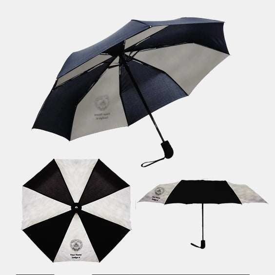 Grand Master Blue Lodge Umbrella - Three Folding Windproof - Bricks Masons