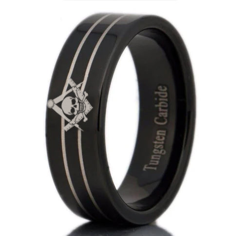 Widows Sons Ring - Black Tungsten - Bricks Masons